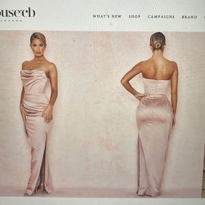 Blush Satin Strapless Gown